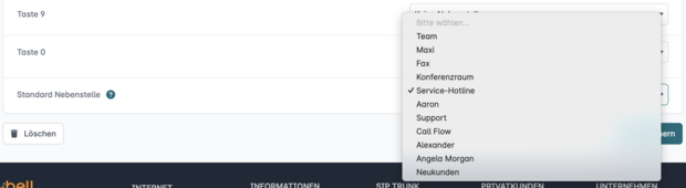 IVR Standard-Nebenstelle Screenshot IVR Standard-Nebenstelle