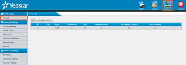Port-Einstellungen aufrufen Screenshot Port Settings