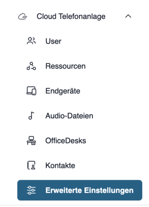 Screenshot der erweiterten Einstellungen