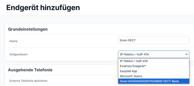 screenshot Endgerät hinzufügen