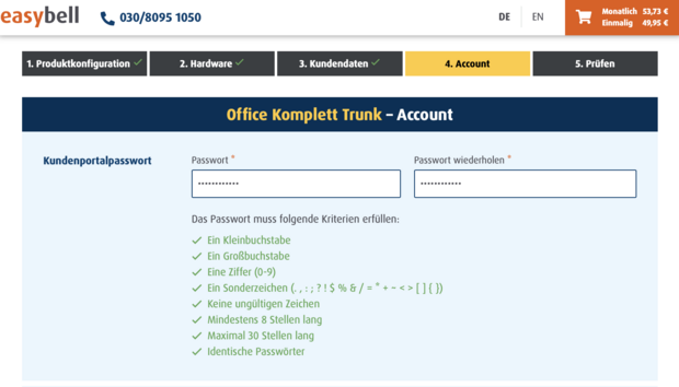 Schritt 4: Account einrichten (small) in Schritt 4 richten Sie den Account ein